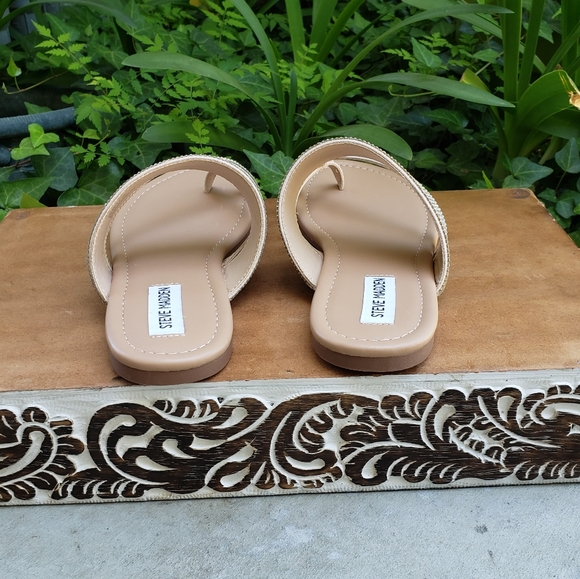 Sassy Steve Madden Rhinestone Flat Sandals - Picture 8 of 10